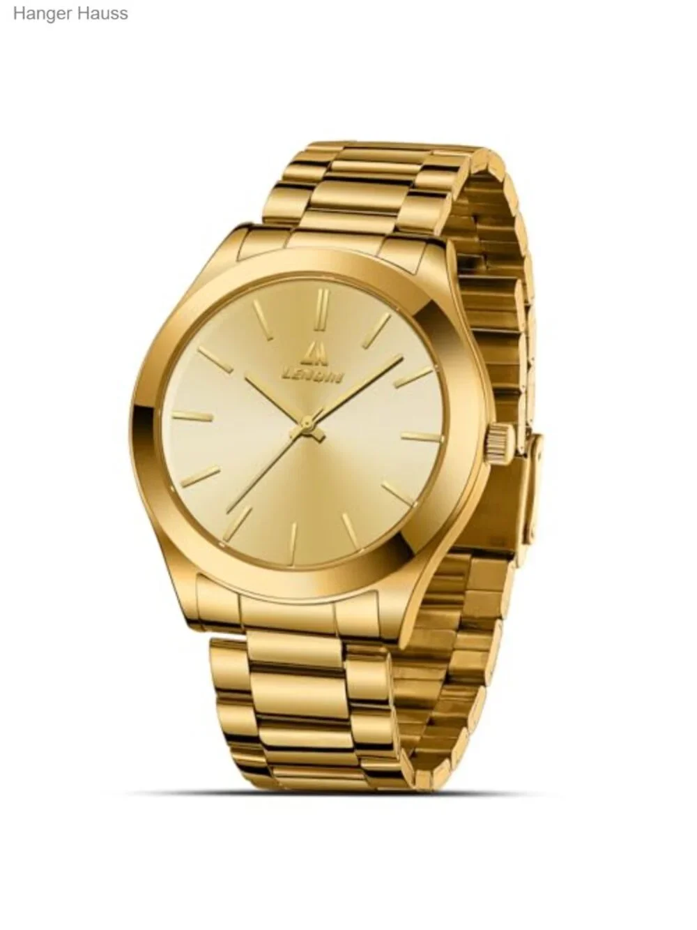 Men's Classic Quartz Watch with Stainless Steel Strap Waterproof 46mm